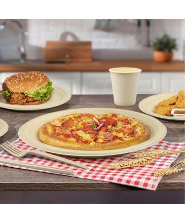 300 pcs Compostable Paper Plates Set Large Plates Heavy Duty Disposable Paper Plates Cutlery Includes Biodegradable Plates Forks Knives Spoons Cups Eco-Friendly Dinnerware Set for Party - Buy Online on GoSupps.com