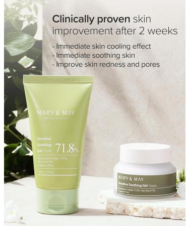 Mary&May Sensitive Soothing Gel Cream - Instant Cooling and Redness Relief, Pore-Tightening Face Cream with Tea Tree and Houttuynia Cordata Extracts - No Sticky, Refreshing Finish, 3.52oz. 3.52 Ounce (Pack of 1) - Buy Online on GoSupps.com