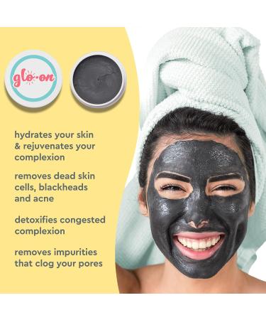 Glo-On Skincare Charcoal Face Mask | Acne Treatment Natural Ingredients Blackhead Remover & Skin Refreshing for All Skin Types - Buy Online on GoSupps.com