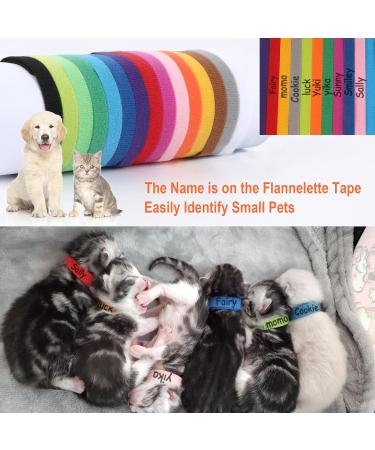30-Pack Adjustable Puppy ID Collars | Soft Double-Sided Pet Bracelets for Newborn Dogs & Cats | 15 Colors Available - Buy Online on GoSupps.com