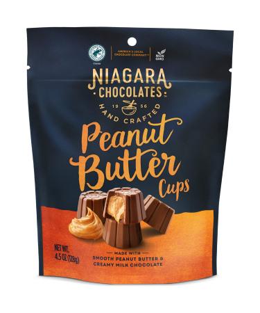 Niagara Chocolates Milk Chocolate Peanut Butter Cups Stand-Up (4.5oz) Non-GMO, Premium Chocolate, Hand-Crafted Peanut-Butter 4.5 Ounce (Pack of 1)