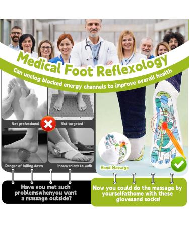 Buy Reflexology Socks with Acupressure Pen - 2 Pairs for Foot Massage & Pressure Point Therapy - International Shipping - Buy Online on GoSupps.com