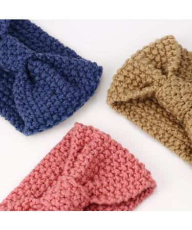 DRESHOW 6 Pieces Women Warm Knitted Headband Winter Ear Warmer Crochet Head Wraps Thick Cable Headband - Buy Online on GoSupps.com