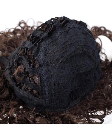 SWACC 20-Inch Long Big Bouffant Curly Wig for Women | Dark Brown-4# | Heat Resistant Synthetic Fiber | Includes Wig Cap - Buy Online on GoSupps.com