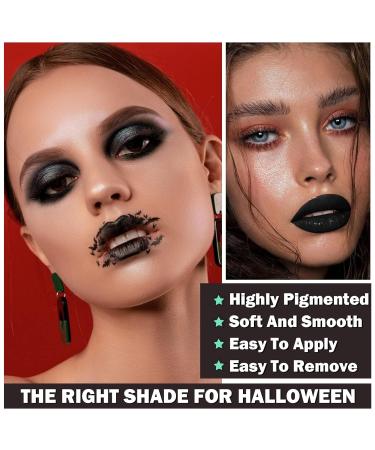 Black Lipstick & Lip Liner Set - Long Lasting Waterproof Matte Gloss for Halloween Christmas & Cosplay | Perfect for Goth Makeup - Buy Online on GoSupps.com