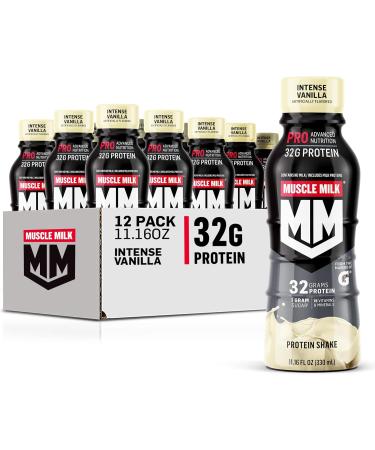 Muscle Milk Pro Advanced Nutrition Protein Shake & Pro Advanced Nutrition Protein Shake Intense Vanilla 11.16 Fl Oz (Pack of 12) 32g Protein 1g Sugar 16 Vitamins & Minerals 5g Fiber - Buy Online on GoSupps.com
