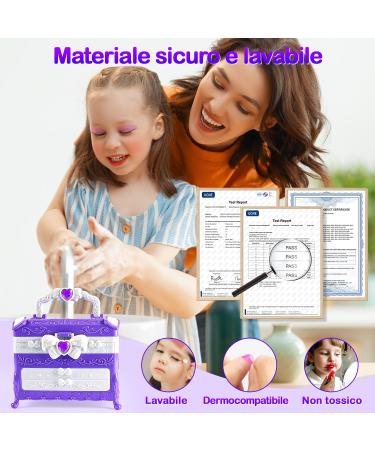 Kids Makeup Set for Girls 4-12 | Washable Make-Up Case & Toys | Perfect Halloween Christmas & Birthday Gifts - Purple - Buy Online on GoSupps.com