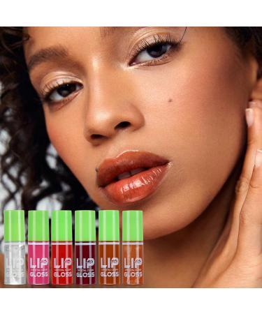 6 Colors Hydrating Lip Glow Oil Kit - Tinted Plumping Gloss Long-Lasting Nourishing Shine - Buy Online on GoSupps.com