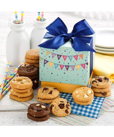 Mrs. Fields Cookies Birthday Bulletin 24 Nibblers Gift Box - 4 Flavors Included - Buy Online on GoSupps.com