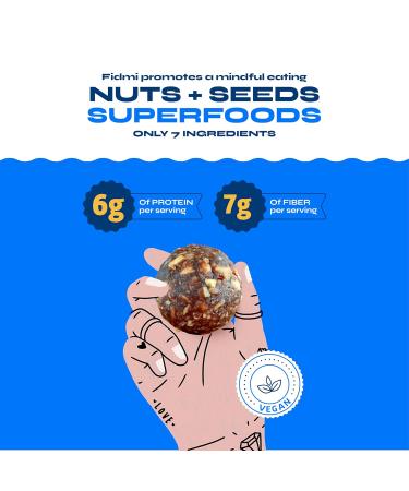Fidmi Snack Protein Energy Balls Cacao | VEGAN Gluten Free Plant Based Superfood (Cacao) - All Natural Ingredients - Snack Size Bites 3.8 oz (3 count) Cacao Snack - Buy Online on GoSupps.com