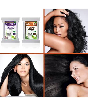 Zenia 100% Pure Indigo & Henna Hair Color Combo Kit - 100g Each, Natural & Chemical-Free, PPD & Ammonia-Free - Buy Online on GoSupps.com