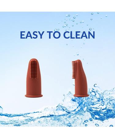 Baby Silicone Finger Toothbrush | BPA Free Dental Care for Newborn | Sensory Development Toy | Choco Color - Buy Online on GoSupps.com