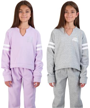 Hind Girls 4-Piece Active Fleece Jogger Set | Lavender-Heather | Size 10-12 - Buy Online on GoSupps.com