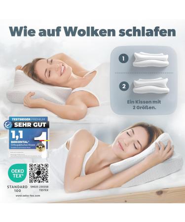 Birkental Orthopedic Pillow Set - Adjustable Memory Foam Neck Support & Ergonomic Sleeping Pillow for Side & Stomach Sleepers - Buy Online on GoSupps.com