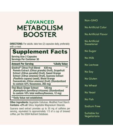 Nature's Bounty Advanced Metabolism Booster Helps Support Healthy Metabolism & Fat Loss 60 Capsules 60 Count (Pack of 1) - Buy Online on GoSupps.com
