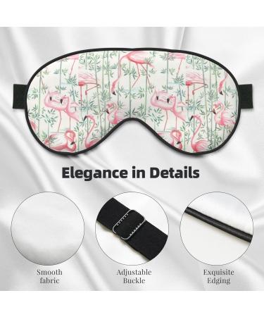 Floral Flamingo Eye Mask - Adjustable Soft Imitation Silk Night Blindfold | International Shipping - Buy Online on GoSupps.com