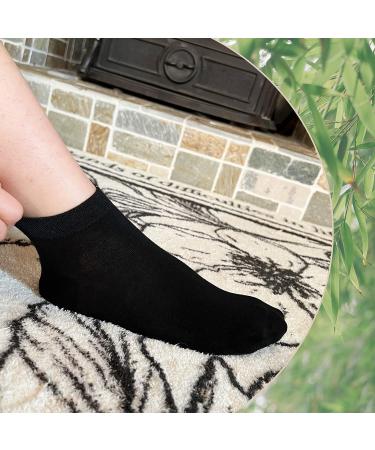SERISIMPLE Women Bamboo Ankle Socks 5 Pack - Lightweight & Soft Low Cut Thin Socks, Pastel Colors, Size Medium, Black - Buy Online on GoSupps.com