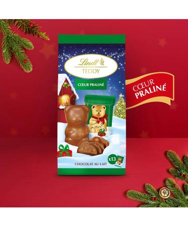 Lindt - Bag of individual Mini-Moulages filled with TEDDY - Milk chocolate and praline heart - Ideal for Christmas 137 g - Buy Online on GoSupps.com