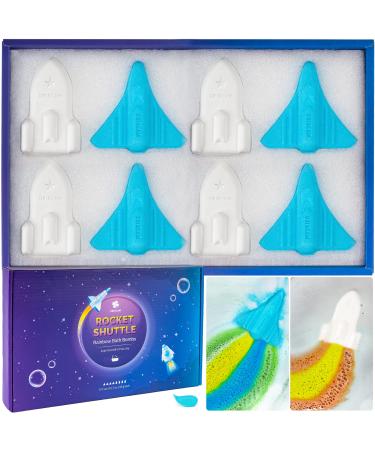 ORIGLAM Space Rocket Bath Bombs for Kids Boys Bulk Kids Bath Bombs with Surprise Inside Rainbow Bath Bombs for Kids Bubble Bath Fizzies Birthday Gifts for Kids Christmas Stocking Fillers 85g 8ct 3 oz 8 ct