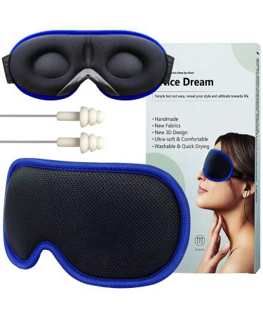 Sleep Mask Sleeping Mask Eye Mask for Sleeping Women & Men Eye Covers Upgrade 3D Design & Ultra Soft Breathable with Adjustable Strap 100% Blackout Eye Masks Blindfold for Completely dark Hohiyo-Black