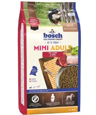 Bosch HPC Mini Adult with lamb & rice |Dog dry food for adult dogs of small breeds (up to 15 kg) |1 x 1 kg 1 kg (1 Pack) - Buy Online on GoSupps.com