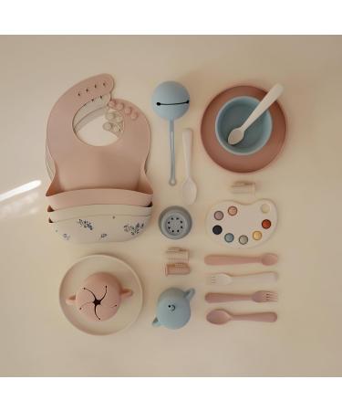 Mushie Silicone Bibs for Toddlers & Babies | BPA-Free Waterproof Washable | Adjustable Fit with Collecting Bowl | Lilac Flowers - Buy Online on GoSupps.com