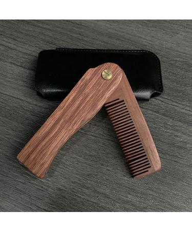 Premium Wooden Beard Comb & Hair Styling Tooth Comb - Foldable Anti-Static Beard Brush for Perfect Grooming & Relaxation - Buy Online on GoSupps.com