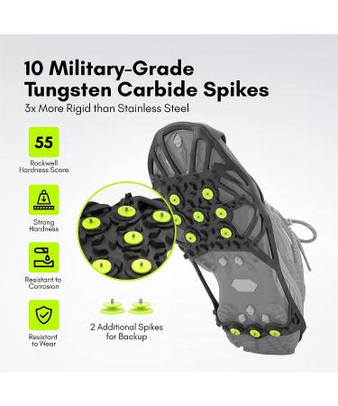Extremus Ice Snow Grips Traction Cleats with Tungsten Spikes for Shoes and Boots - S/M Size for Walking, Fishing, Hiking, Climbing - Buy Online on GoSupps.com