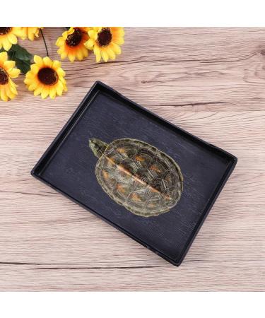 POPETPOP Tortoise Habitat Accessories - M Size Black Reptile Water Dish for Reptiles - Buy Online on GoSupps.com