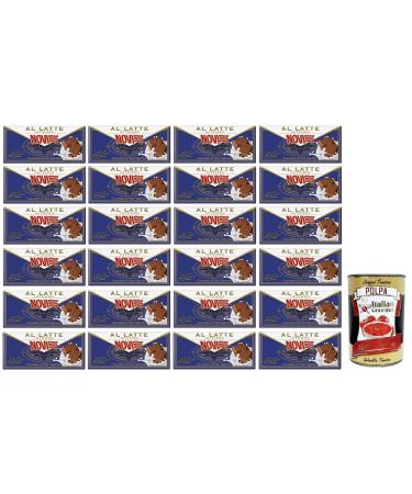 Novi Intense Milk Chocolate Lot of 24 intense milk chocolate tablets 100 g + Tomato Pulp Italian Gourmet Tomato Pulp Box of 400 g