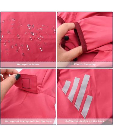 Adjustable Waterproof Dog Raincoat - Reflective Jacket for Small to Medium Dogs (L Rose) | Outdoor Rain Jacket with Legs - Buy Online on GoSupps.com