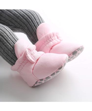 LACOFIA Baby Anti-Slip Soft Sole Slipper Booties | Infant Winter Crib Shoes 12-18 Months | Pink - Buy Online on GoSupps.com