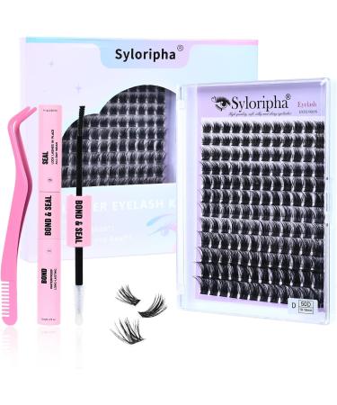 Syloripha Cluster Lashes Individual Lashes D Curl Professional Lash Extension DIY False Eyelashes Fluffy Soft (Eyelash Sets 50D) - Buy Online on GoSupps.com