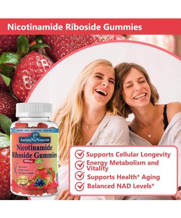 NAD Supplement Gummies Sugar-Free, NAD Nicotinamide Riboside Resveratrol 900mg w. Quercetin, Collagen Biotin & Vitamin, High Potency NAD Resveratrol Supplements for Anti Aging, Energy, Focus Strawberry 60 Count (Pack of 1) - Buy Online on GoSupps.com