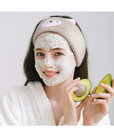 4-Piece Animal Face Wash Headband Set for Women and Girls - Coral Fleece Spa Headbands with Plush Ears - Adorable Animal Style - Buy Online on GoSupps.com