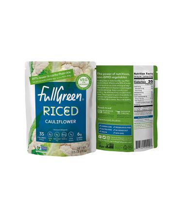Fullgreen  Riced Cauliflower - 100% Cauliflower  89% Less Carbs than Rice - Perfect for KETO diets  NON-GMO  shelf-stable with NO preservatives - case of 6 pouches - Buy Online on GoSupps.com