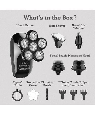 Head Shaver for Men - Kibiy 5-in-1 Waterproof Electric Razor & Grooming Kit - Buy Online on GoSupps.com