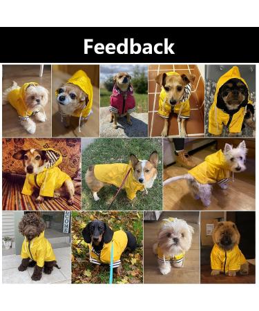 Waterproof Dog Raincoat with Hood for Small Medium Dogs - Yellow, Size Medium (Chest 24) - Reflective Strap, Storage Pocket, Harness Hole - Buy Online on GoSupps.com