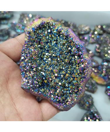 Crystal Rough Specimen Healed 1pcs Colorful Aura Quartz Crystal Cluster Electroplate Natural Stones and Minerals for Home Decor or Party Decora As a Gift (Size : 50-90g) - Buy Online on GoSupps.com