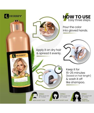 Luxury Blonde Hair Color Shampoo for Gray Coverage | 9 Herbal Extracts | Long Lasting Dye & Conditioner | 500ml - Buy Online on GoSupps.com