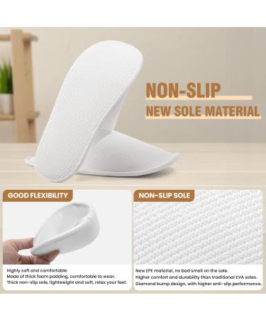 Buy Anerl 20 Pairs Disposable Non-Slip Slippers | Washable Reusable Guest Shoes for Hotels & Parties | EU Size 36-43 - White - Buy Online on GoSupps.com