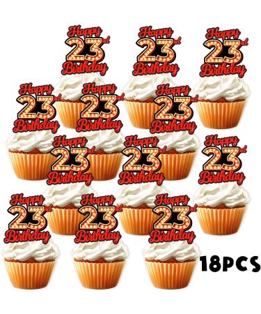 S-RedLig-23 Ice Cream Fruit Dessert Cupcake Topper Colorful Glitter Happy Birthday Sensory Pop Game Theme Decor Supplies Baby Shower Boys Girls Birthday Party Decorations - Buy Online on GoSupps.com