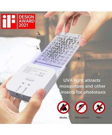 Mosalogic Plug-in Flying Insect Trap - Indoor Mosquito Killer with UV Attractant & Night Light - Gnat, Moth, Fly Catcher for Home & Office (1 Pack, White) - Buy Online on GoSupps.com