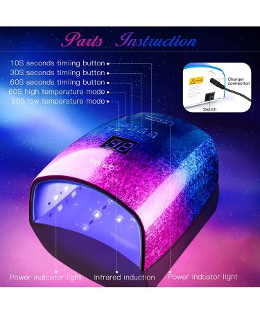 Lavinda 48W Rechargeable UV LED Nail Lamp - Cordless & Wireless Professional Nail Dryer for Acrylic Gel Nails - Multicolor - Buy Online on GoSupps.com