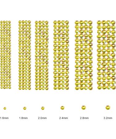 Jollin 3456pcs Flatback Rhinestones Glass Charms Diamantes Gems Stones for Nail Art 6 Size ss4 ss12 Lemon AB - Buy Online on GoSupps.com