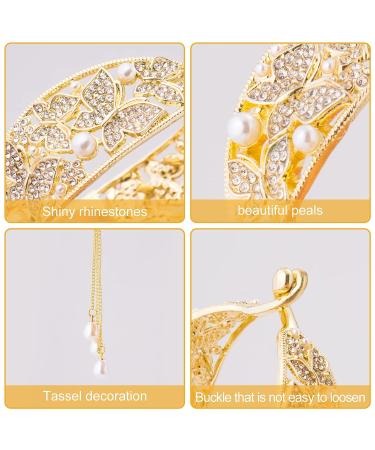 HINZIC Rhinestone Pearl Hair Claw Clip - Vintage Butterfly Bling Crystal for Bride Wedding Party - Buy Online on GoSupps.com