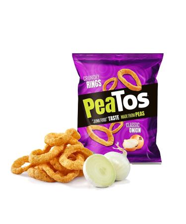 PeaTos Classic Onion Crunchy Rings - 15 Count Snack | 4g Protein & 3g Fiber | Healthy Junk Food Taste - Buy Online on GoSupps.com