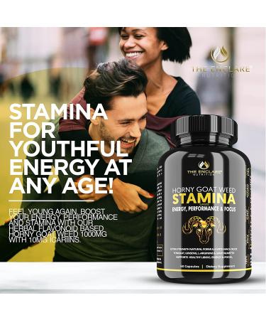 Premium Horny Goat Weed Extract with Maca Root, L-Arginine, Tongkat, Ginseng & Saw Palmetto - 1000mg Epimedium Icariins for Immunity, Stamina & Energy - Performance Herbal Supplement for Men & Women - Buy Online on GoSupps.com