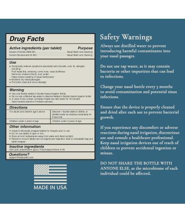 Burble Nasal Rinse Salt Tablets, pH Balanced, A Better Alternative to Saline Packets for Fast Relief, Works with Any Sinus Rinse Bottle Nasal Irrigation System, 30 Count - Buy Online on GoSupps.com