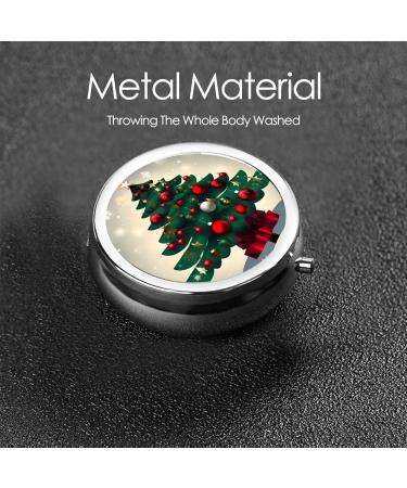 Christmas Gift Round Pill Box Organizer - 3 Compartment Travel Pill Box for Easy Portability - Buy Online on GoSupps.com